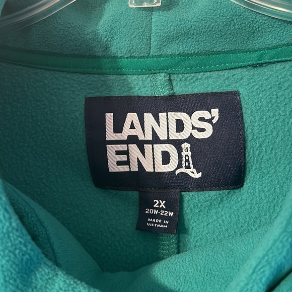 Land’s End Green Fleece Pullover Tunic 2X - Picture 2 of 4